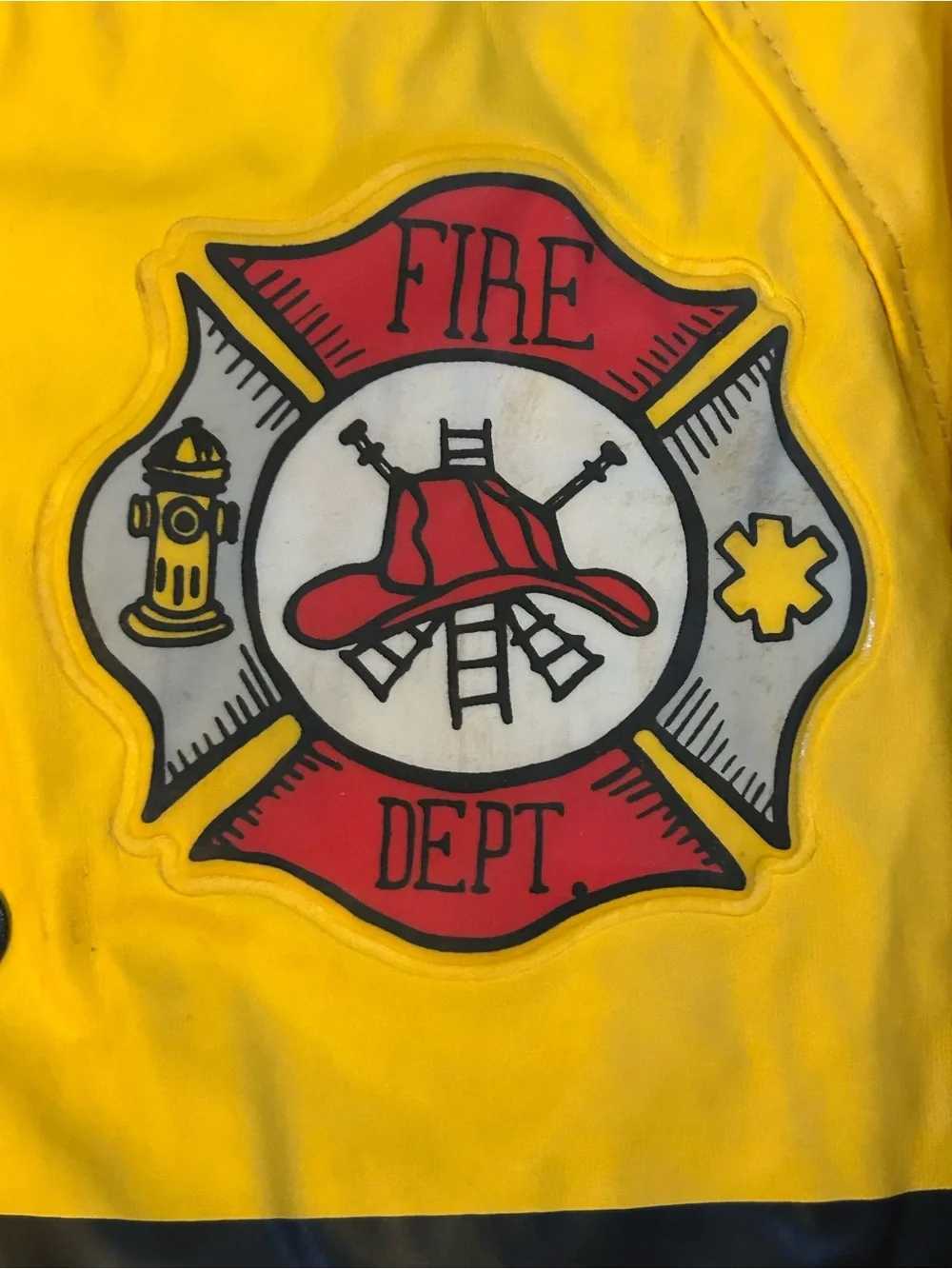 Kids Yellow Firefighter Raincoat with Reflective Stripes 3T